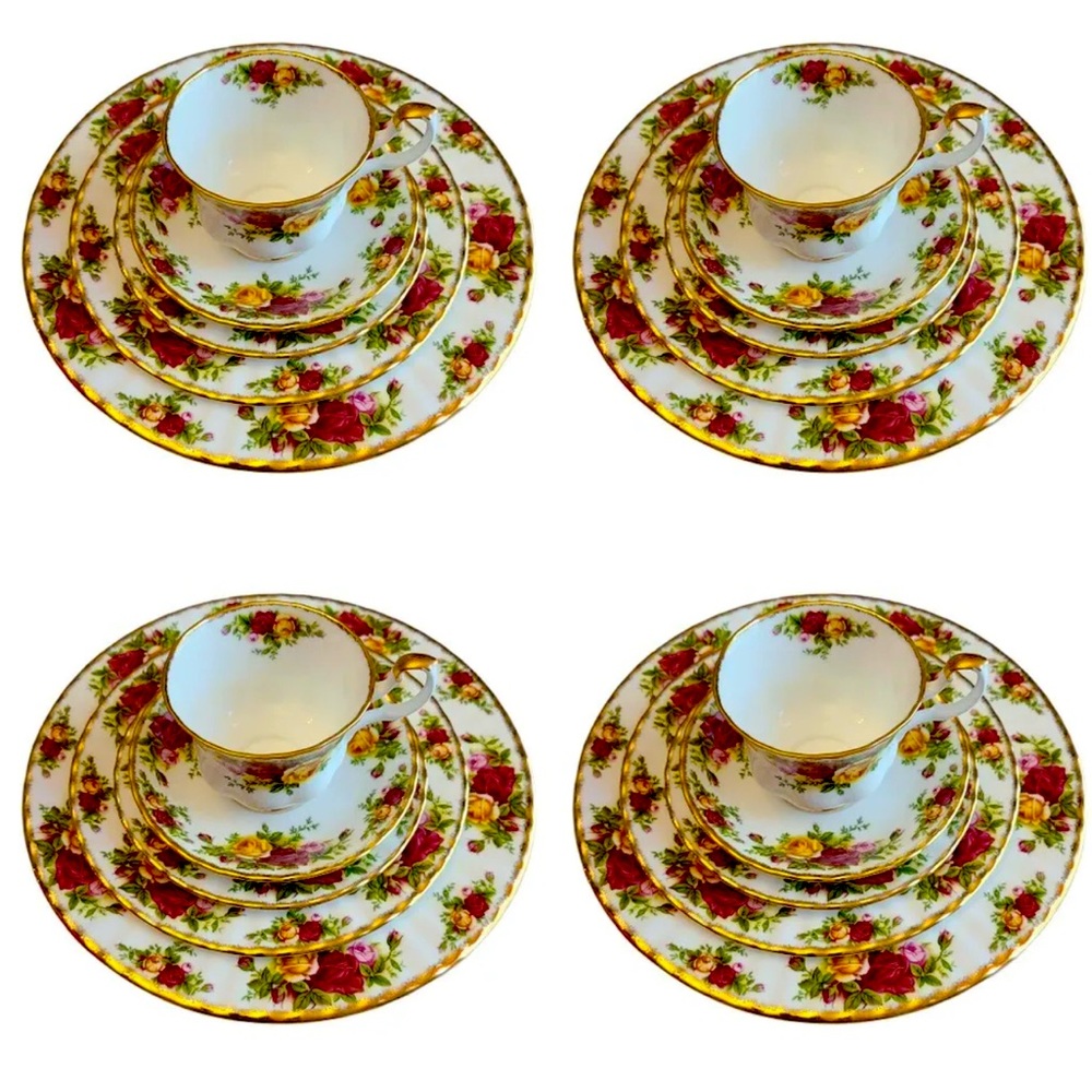 Old Country Royal Albert Roses 4 set